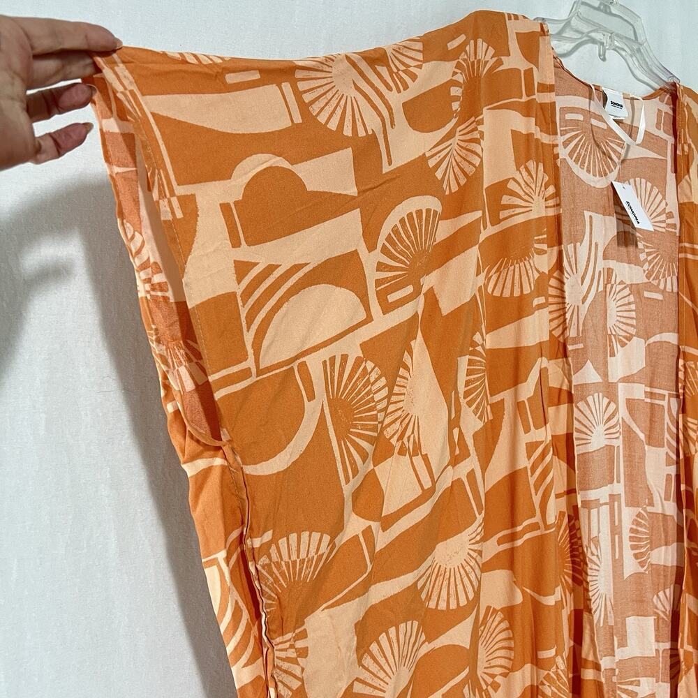 Sonoma Kimono Cover Up Women One Size Orange Long Boho Coastal Airy Resort NEW - Picture 4 of 9